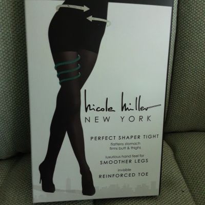 NIB.   Nicole  Miller Perfect Shaper Tights  Black. S/M